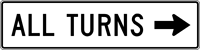 Image of a All Turns (Right Arrow) Sign (R3-25)