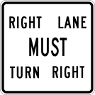 Image of a Right Lane Must Turn Left Sign (R3-7R)
