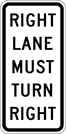 Image of a Right Lane Must Turn Left Sign (R3-7RA)