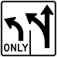 Image of a Lane Use Control (Two Lanes) Sign (R3-8A)