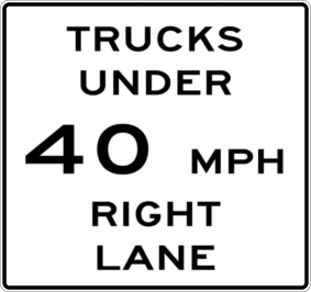 Image of a Truck Minimum Speed Limit Sign (R4-105)