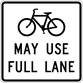 Image of a Bicycles May Use Full Lane Sign (R4-11)