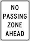 Image of a No Passing Zone Ahead Sign (R4-lA)