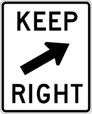Image of a Keep Right With 30 Degree Arrow Sign (R4-7B)