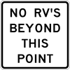 Image of a No RV's Beyond This Point Sign (R5-3-5)
