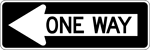 Image of a Horizontal Left One-Way Sign (R6-1L)