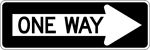 Image of a Horizontal Right One-Way Sign (R6-1R)