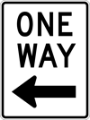 Image of a Vertical Left One-Way Sign (R6-2L)