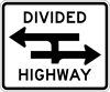 Image of a Divided Highway Sideroad Crossing Sign (R6-3A)