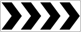 Image of a Roundabout Directional (4 Chevrons) Sign (R6-4B)