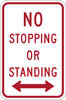 Image of a No Stopping or Standing Sign (R7-4A)