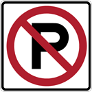 Image of a No Parking Symbol Sign (R8-3)