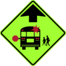 Image of a School Bus Stop Ahead Sign (S3-1)