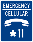 Image of an Emergency Cellular Telephone Sign (*11)