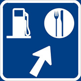 Image of a Gas and Food (45 Degree Arrow) Sign (MPT-08)