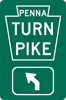 Image of a Pennsylvania Turnpike Advance 45 Degree Left Turn Trailblazer (PTC-KEY4L)