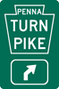 Image of a Pennsylvania Turnpike Advance 45 Degree Right Turn Trailblazer (PTC-KEY4R)
