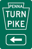 Image of a Pennsylvania Turnpike 90 Degree Left Turn Trailblazer (PTC-KEY5L)