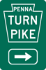 Image of a Pennsylvania Turnpike 90 Degree Right Turn Trailblazer (PTC-KEY5R)