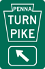 Image of a Pennsylvania Turnpike 45 Degree Left Turn Trailblazer (PTC-KEY6L)