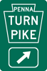Image of a Pennsylvania Turnpike 45 Degree Right Turn Trailblazer (PTC-KEY6R)