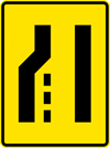 Image of a Pavement Width Transition-Left Lane Ends Sign (PTC-PWTL)