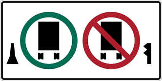 Image of a Trucks and Buses Left Lane Only Symbol Sign (PTC-TBLO)