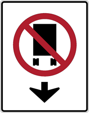 Image of a Trucks Buses Prohibited Overhead Symbol Sign (PTC-TBP)