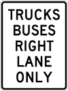 Image of a Trucks Buses Right Lane Only Sign (PTC-TBRLO)