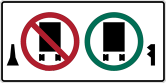 Image of a Trucks and Buses Right Lane Only Symbol Sign (PTC-TBRO)