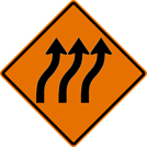 Image of a Three-Lane Right Reverse Curve Sign (W1-4CR)