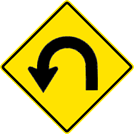 Image of a Left Horseshoe Curve Sign (W1-11L)