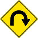 Image of a Right Horseshoe Curve Sign (W1-11R)