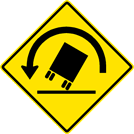 Image of a Truck Rollover Left Curve Sign (W1-13L)