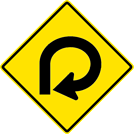 270 Degree Loop Sign (W1-15) Image of a 270 Degree Loop Sign (W1-15)