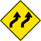 Image of a Two-Lane Right Reverse Curve Sign (W1-4BR)