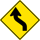 Image of a Left Reverse Curve Sign (W1-4L)