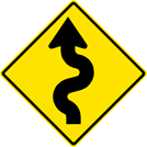 Image of a Left Winding Road Sign (W1-5L)