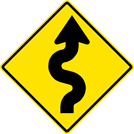 Image of a Right Winding Road Sign (W1-5R)