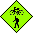 Image of a Combined Bicycle/Pedestrian Sign (W11-15)