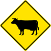 Image of a Cattle Crossing Sign (W11-4)
