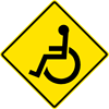 Image of a Handicapped Area Sign (W11-9)