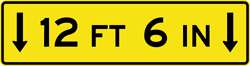 Image of a Low Clearance (Overhead) Sign (W12-2A)