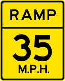 Image of a Advisory Ramp Speed Sign (W13-3)