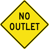 Image of a No Outlet Sign (W14-2)