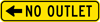 Image of a No Outlet (Left Arrow) Sign (W14-2AL)