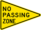 Image of a No Passing Zone Sign (W14-3)