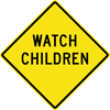 Image of a Watch Children Sign (W15-2)