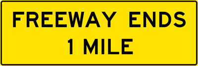 Image of a Freeway Ends XX Mile(s) (W19-1)