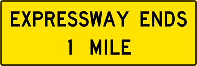 Image of a Expreesway Ends XX Mile(s) (W19-2)